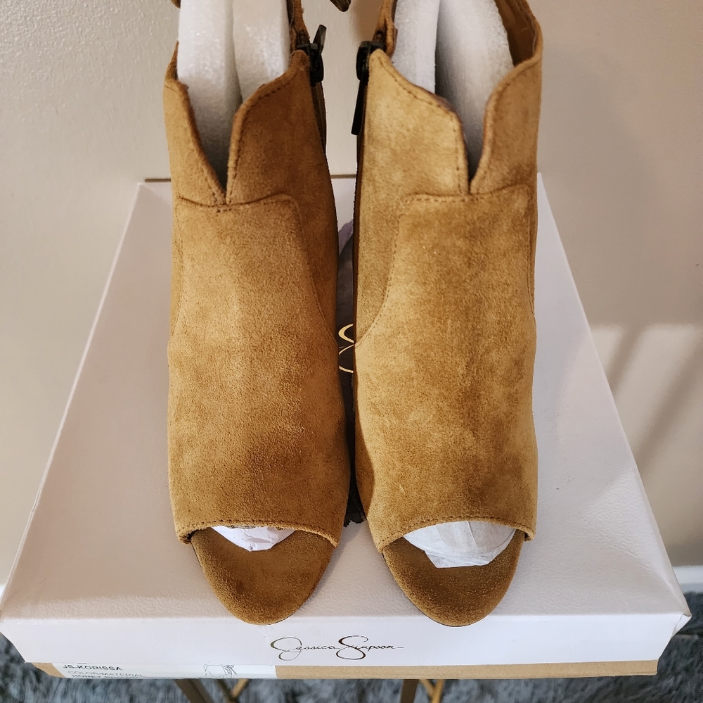 Jessica Simpson booties,  size 8, honey brown.